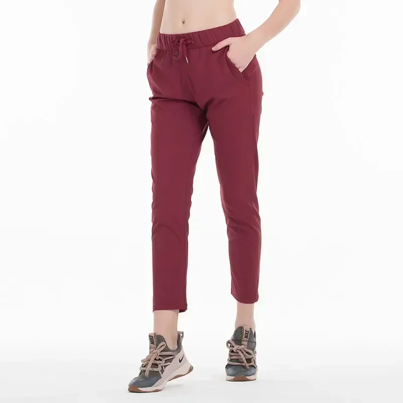 Lemon Women On The Fly Yoga Sport Pants Workout Running Leggings 4 Way Stretch Fabric with Side Pockets Outdoor Gym Trousers