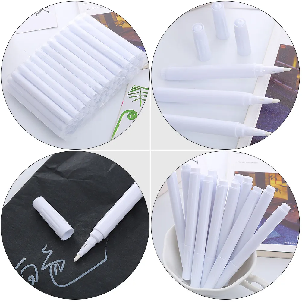 20Pcs 액체 분필 펜 흰색 먼지가 없는 친환경 간편하게 지울 수 있는 칠판 마커 유리 마커 창의적인 드로잉 펜