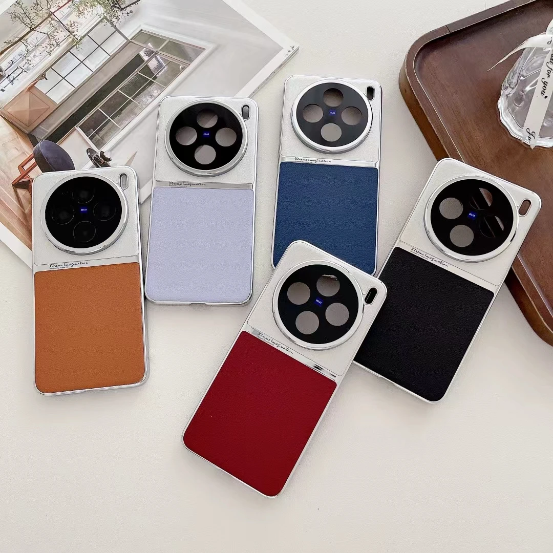 For VIVO X200 Pro Case Luxury PU Leather Skin Lens Protective Back