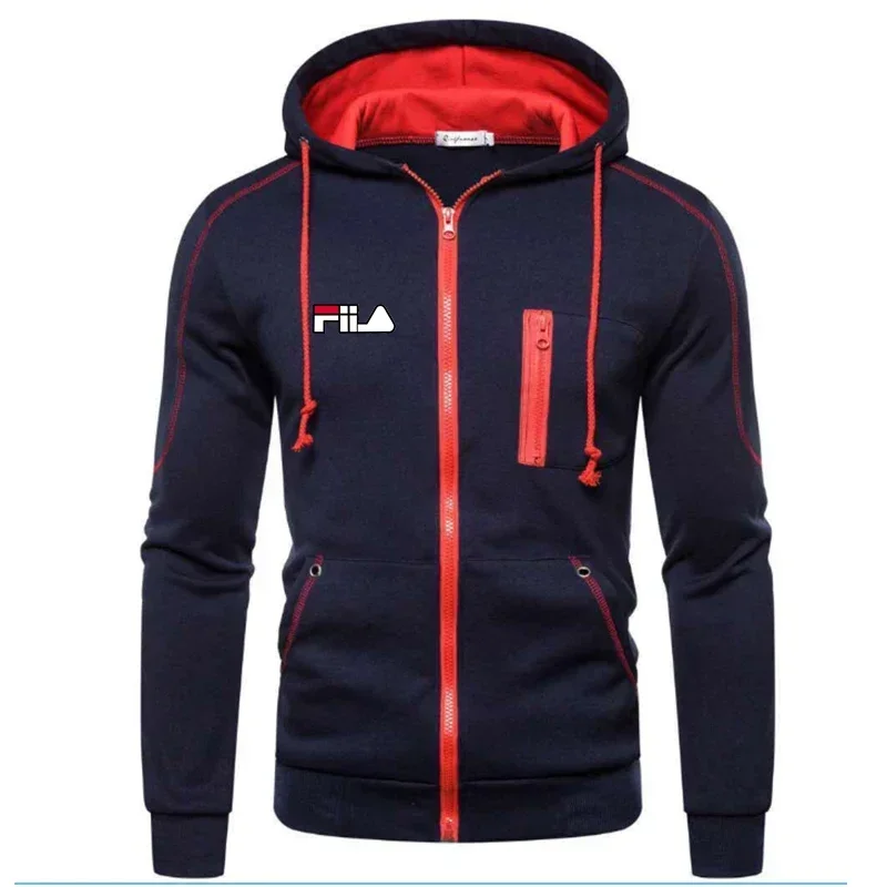 thumbnail image 1 of Nuevo período de otoño e invierno, sudaderas con capucha a la moda para hombre, sudaderas de lana con capucha y cremallera de manga larga, ropa deportiva informal para hombre de talla grande, 1 of 5