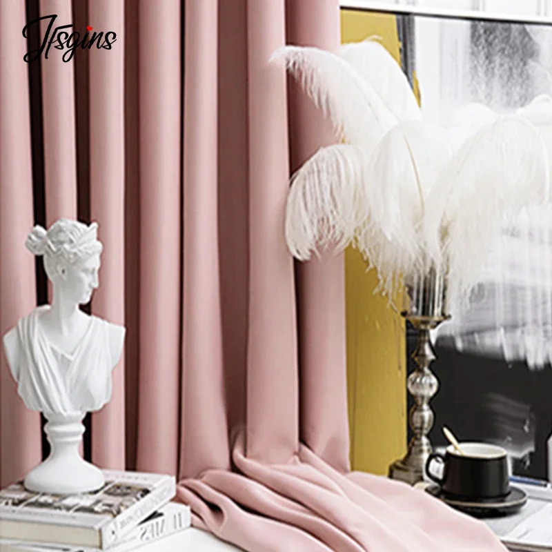 Solid Color Blackout Short Curtains for Windows Bedroom Curtain in the Kitchen Small Size Drapes Tende Custom High Shading Decor 2