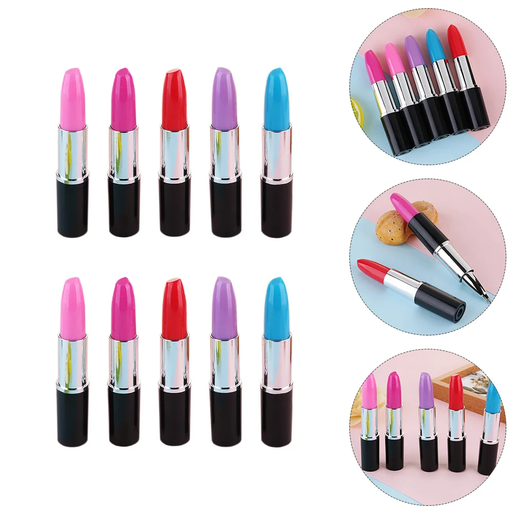 

15 Pcs Ballpoint Pen Cute Stationery Premium Elegant Pens Funny Custom Wooden Lipstick Ball-Point