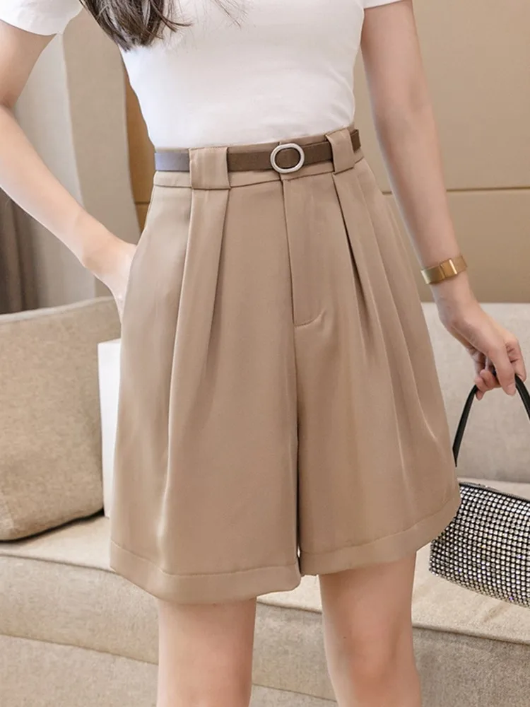 Summer Cotton Korean Style Fashion All-match Loose Casual Khaki