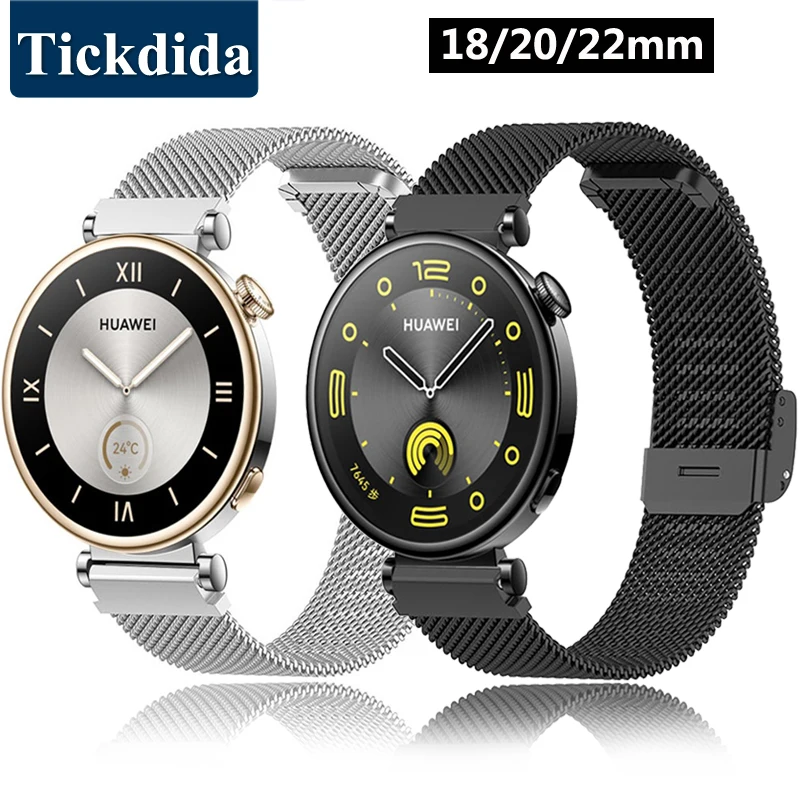 

18mm 22mm Milanese Watchband for Huawei Watch GT 4 3 2 GT4 46mm 41mm Watch Strap Men Women Stainless Steel Strap