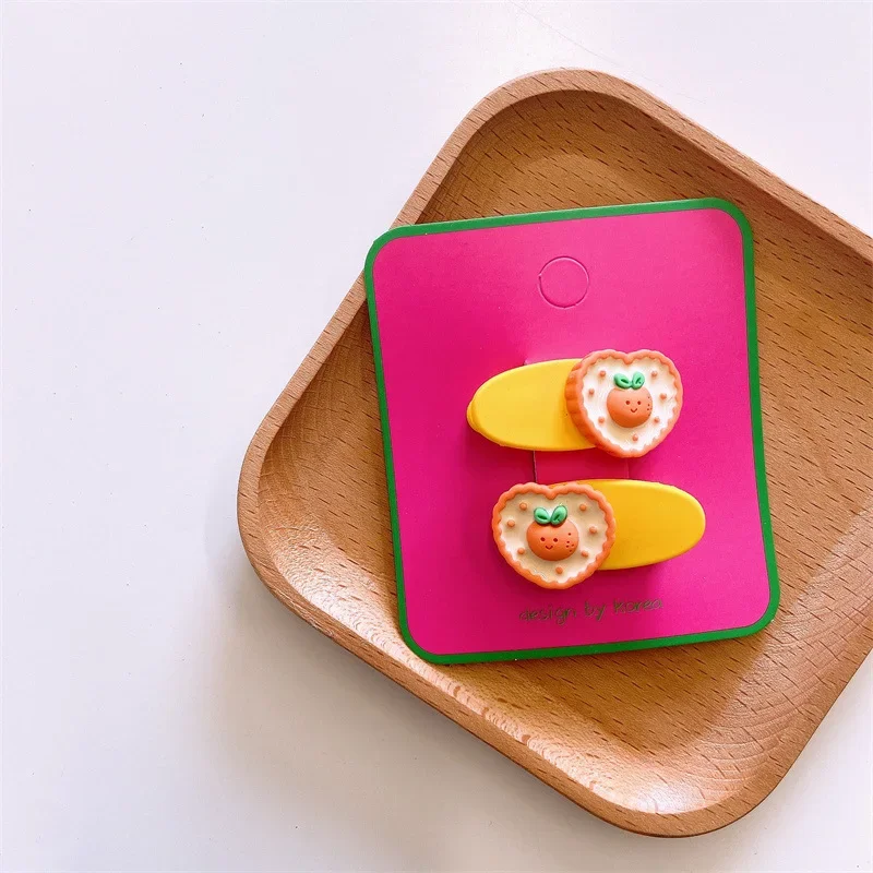 2pcs/set Princess Candy Color Headband Barrettes Hairpins Korean Kawaii Fruit Resin Hair Pins Clips for Girls Kids Accessories