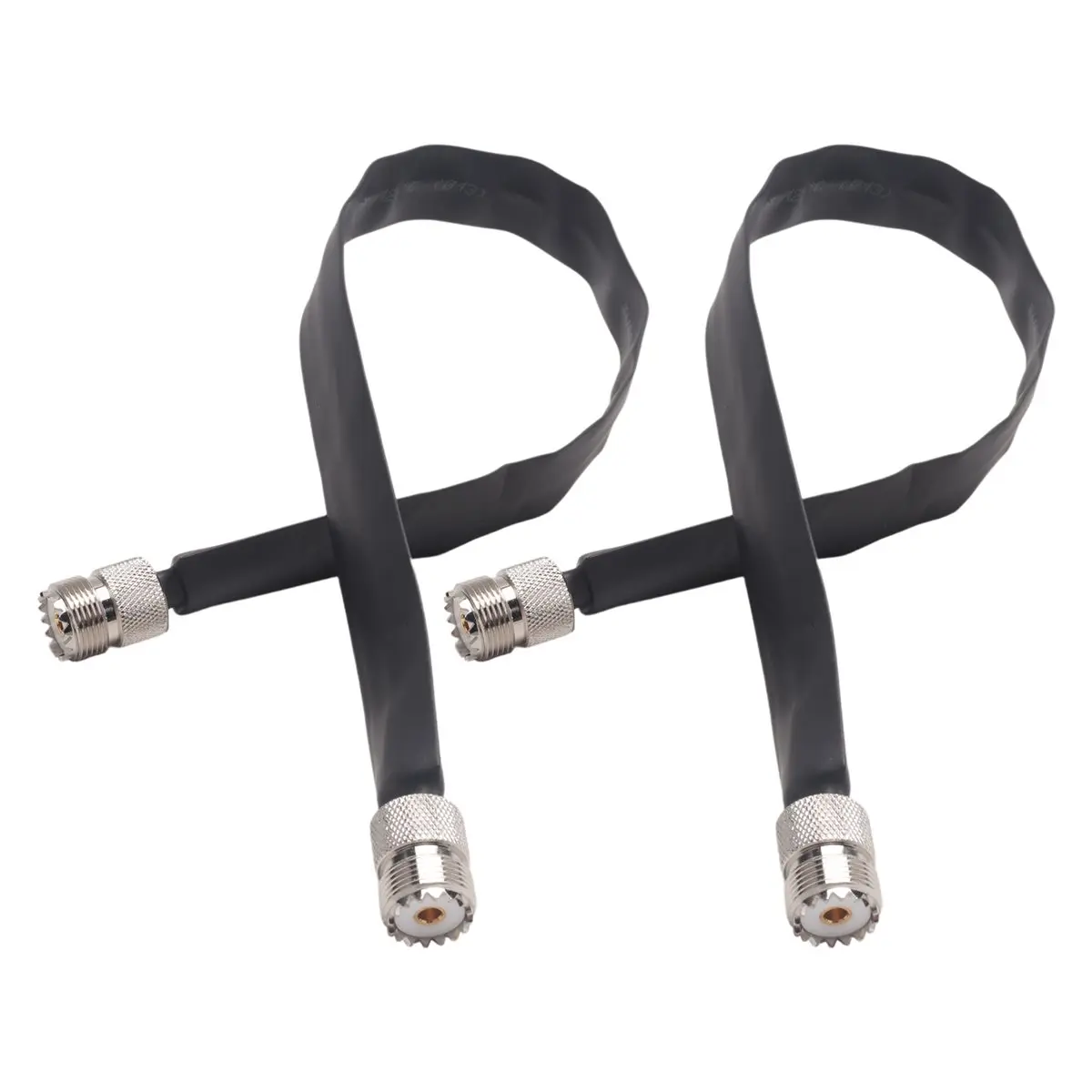 ABGN 2팩 40cm 동축 케이블 창문/문 통과형 플랫 케이블, SO239 UHF 암-암, 50옴