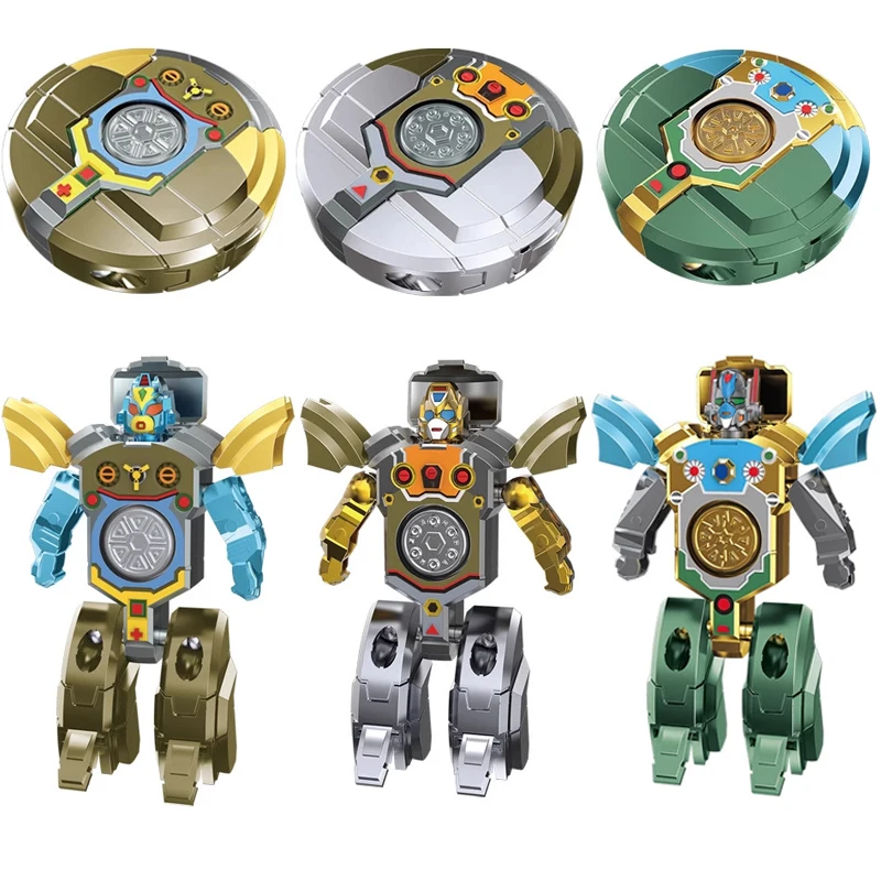 Transformable Fidget Spinners Funny Sensory Fidget Toys Deformable DIY Round to Robot Fingertip Toys for Kids Party Gifts