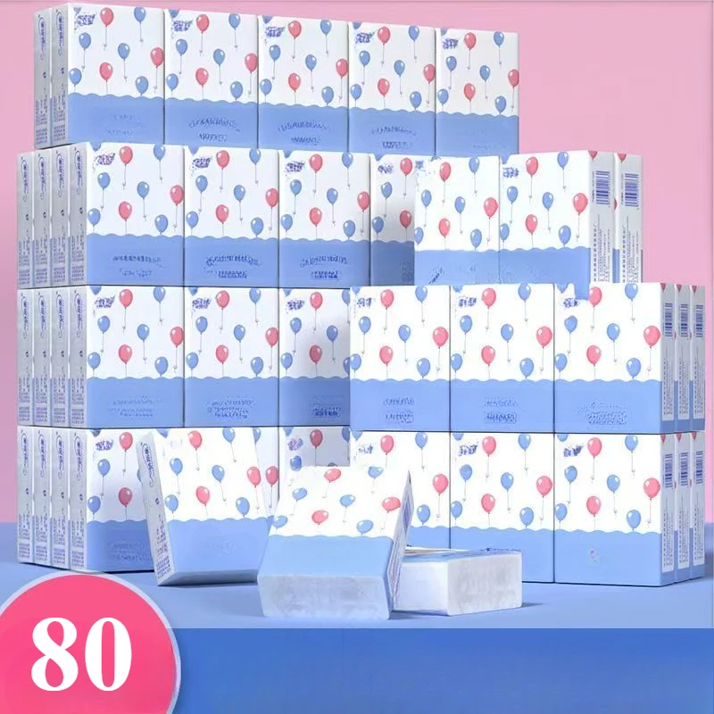 80/40/20/10Packs Native Wood Pulp Packets Paper Towels Handkerchief Paper Kleenex Napkins Toilet Drawing Portable