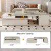 Extendable Tabletop Coffee Table with 4 Drawers & Storage Shelf, Modern from  to  Center Table for Living Room 4