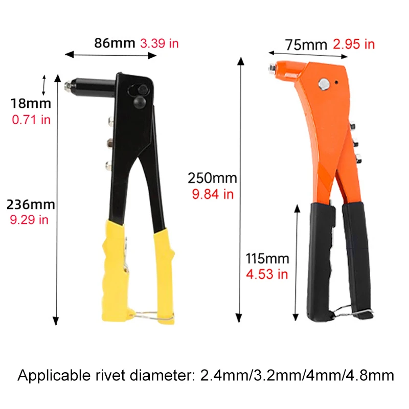 Manual Rivet Gun 2.4/3.2/4/4.8mm Blind Rivet Stapler Double Handle Nailer For Home DIY Building Repair Hand Tools