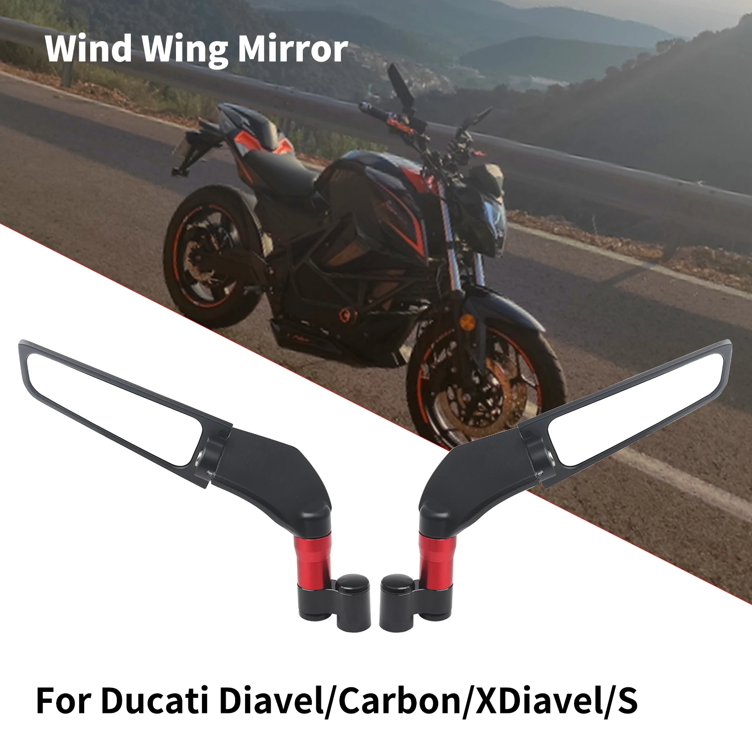 

For Ducati Diavel/Carbon/XDiavel/S MULTISTRADA Universal Motorcycle Mirror Wind Wing side Rearview Reversing mirror