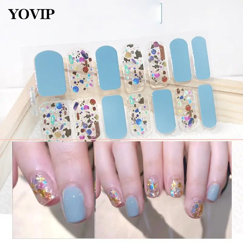 Waterproof And Long-Lasting No-Bake Nail Stickers Nail Polish Film Nail Stickers Full Color Nail Art Stickers