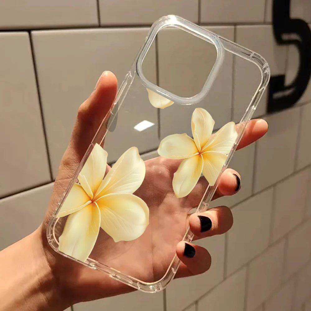 Vibrant Yellow Floral Clear Silicone Phone Case - Soft Protective Cover