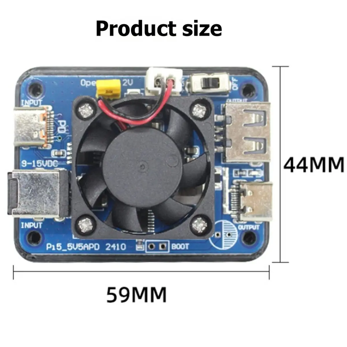 (A23G) 5V5A PD 전원 모듈 라즈베리 파이5용 USB-C 및 USB-A 듀얼 포트 9-15V5V 전원 모듈