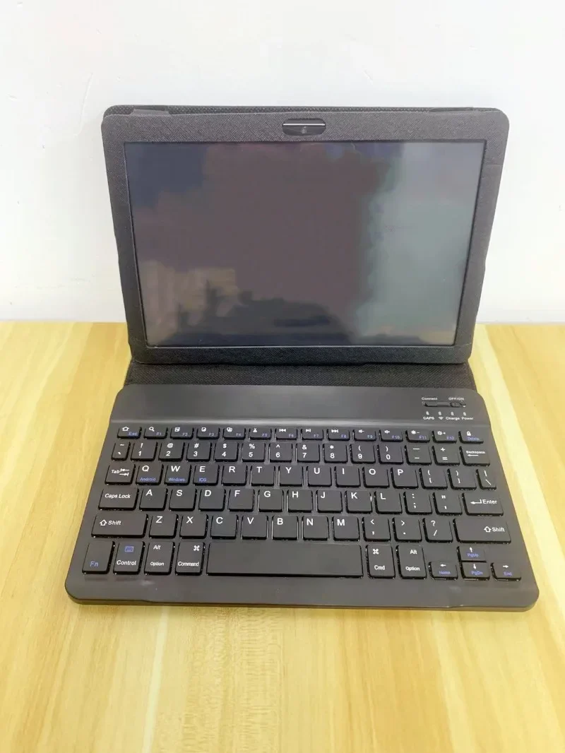 Premium Leather Tablet Case with Bluetooth Keyboard & Anti-Collision Silicone Cover (10.1-10.95 inch)