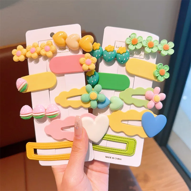 8PCS/Set Floral Baby Hairpins Korean Princess Girl Cute Hair Clips Headwear for Girl Kids Hair Accessories