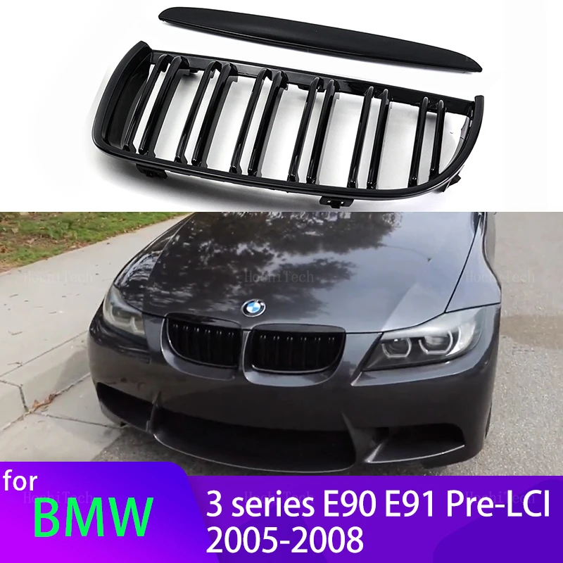 1 paar Glänzend Schwarz Auto Vorderen Stoßfänger Niere Grill Gitter für BMW  E90 E91 3 Serie 2005-2012 320i 325i 330i 335i 335xi - AliExpress