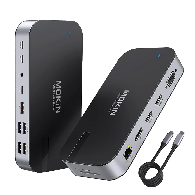 ORICO Dockingstation, 6-in-1 USB C hub dock met HDMI 4K PD100W 4×USB3.0, USB 3.0 hub multiport adapter voor MacBook/Dell/HP/Surface