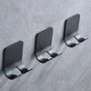 Self-adhesive Stainless Steel Double Hooks Bathroom Shaver Holder Hanger 5