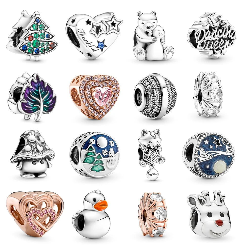 Silver Christmas Charm Bracelet Beads Jewels New 925 Sterling