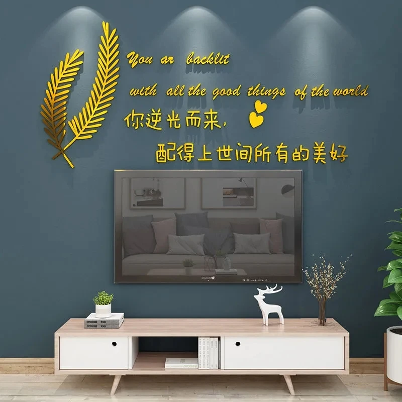 Stile Nordico Specchio Tv Divano Sfondo Wall Sticker 3D Stereo Wall Sticker Impermeabile Shopping Mall Decorazione Wall Sticker