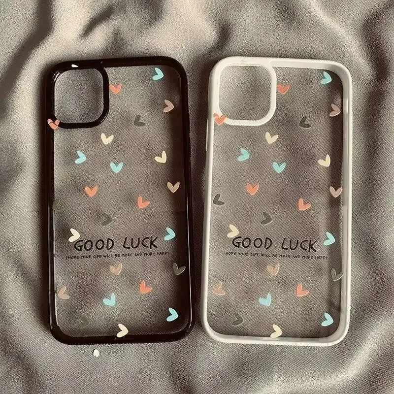 Chic Clear Heart Phone Case - Cute Love Design