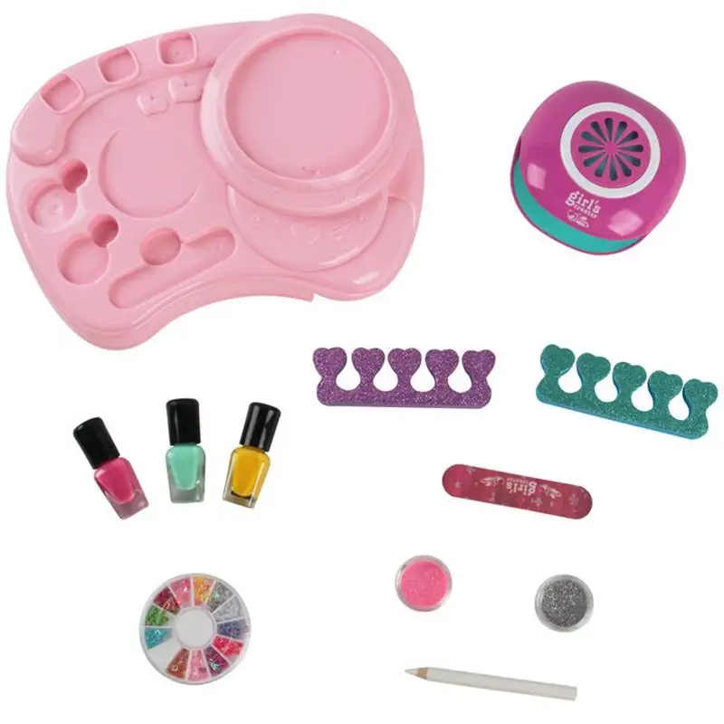 Kids Nail Polish Set Girls Nail Set With Nail Dryer Nail Art Kit For Girls  Spa Makeup Kit Girl Pretend Makeup Toys Nail Supplies - AliExpress