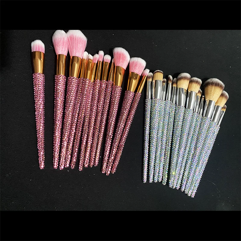 

Diamond-studded Makeup Brushe12pcs full diamond Foundation Blush loose powder brush repairing brush concealer brush bridesmaid