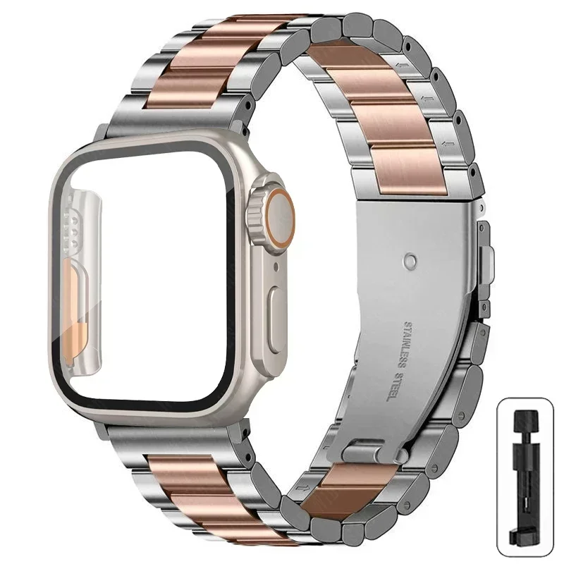 Elegant Stainless Steel Watch Strap with Ultra Case