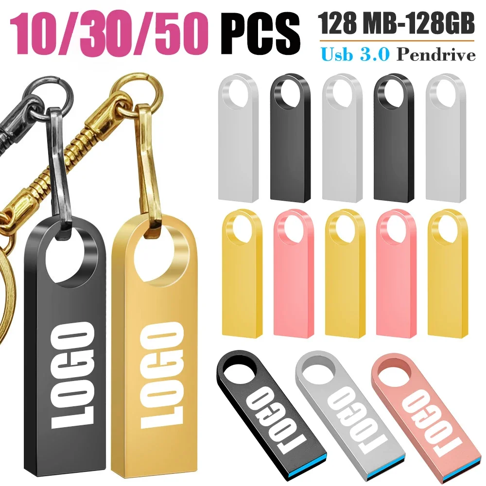 50PCS USB 플래시 드라이브 3.0 고속 128GB 64GB 32GB 16GB 8..