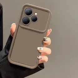 Luxury Candy Matte Soft Back Cover - Anti - Fall Phone Case for Tecno Spark 40C (Coffee)