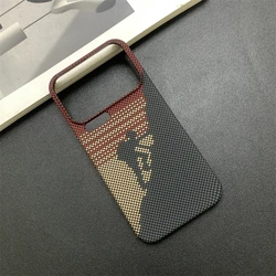 Luxury Kevlar Carbon Fiber Texture Slim Phone Case for Xiaomi 15 ultra (Black Red)