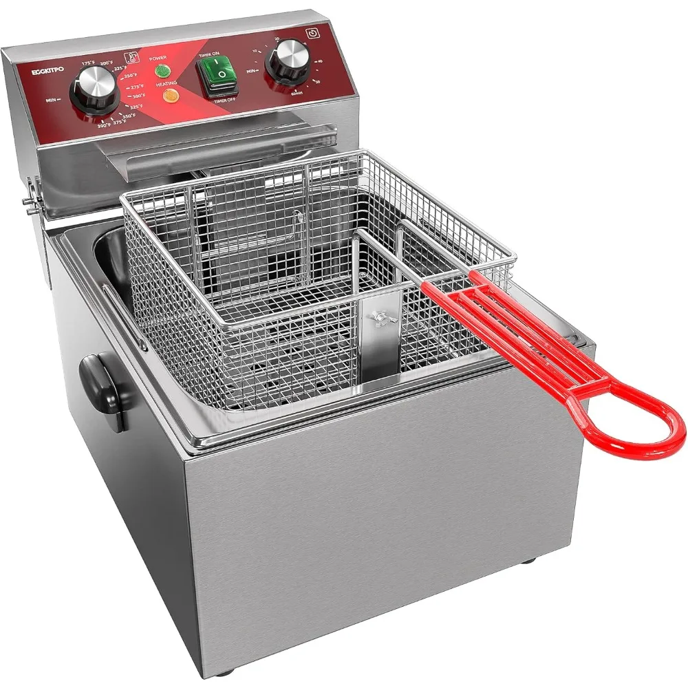 Electric Deep fryer Single Tank Deep Fryer with Basket Capacity 10L(10.5QT) Electric Countertop Fryers