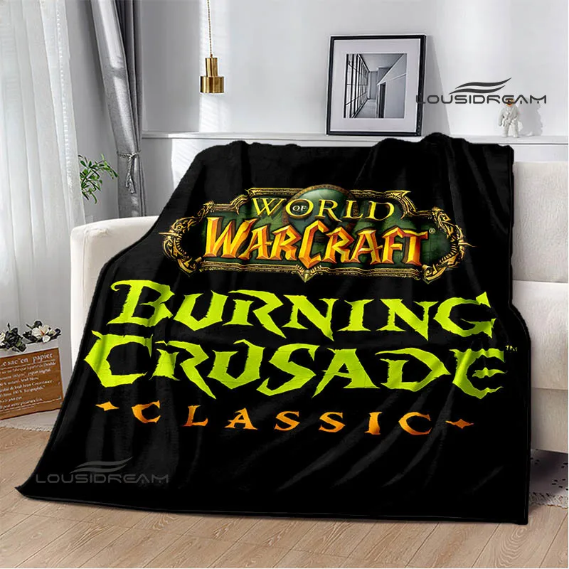 Game World of Warcraft Printed Blanket Kids Warm Blanket Flannel Soft and Comfortable Blanket Home travel blanket birthday gift 3