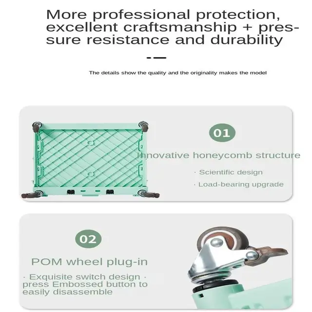 45L/65L Hordozható Nagy Kapacitású Bevásárló Kocsi Teleszkópos Pólus Utazási Tok Összecsukható Kimenő Piknik Tároló Doboz - Image 5