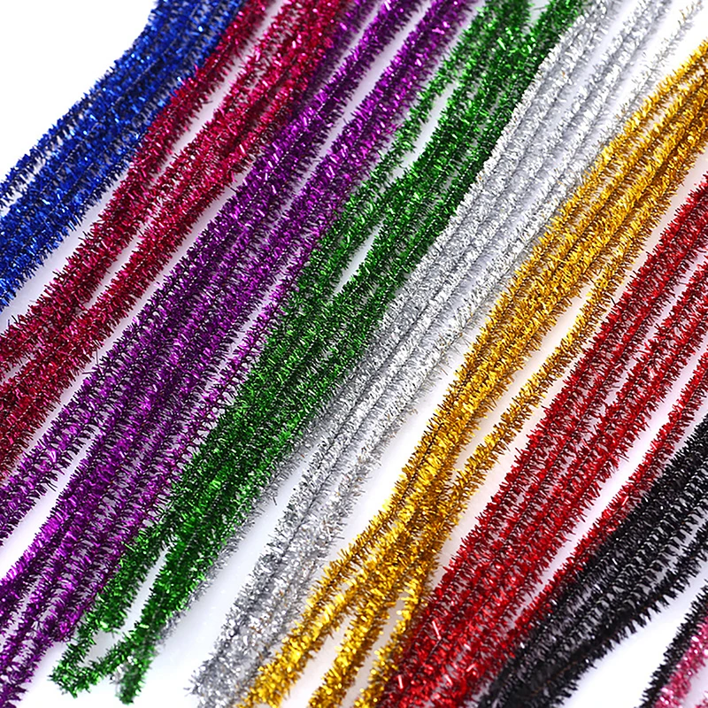 

Kids Educational DIY Craft Supplies Toys Crafting 100PCS Glitter Chenille Stems Pipe Cleaners Plush Tinsel Stems Wired Sticks