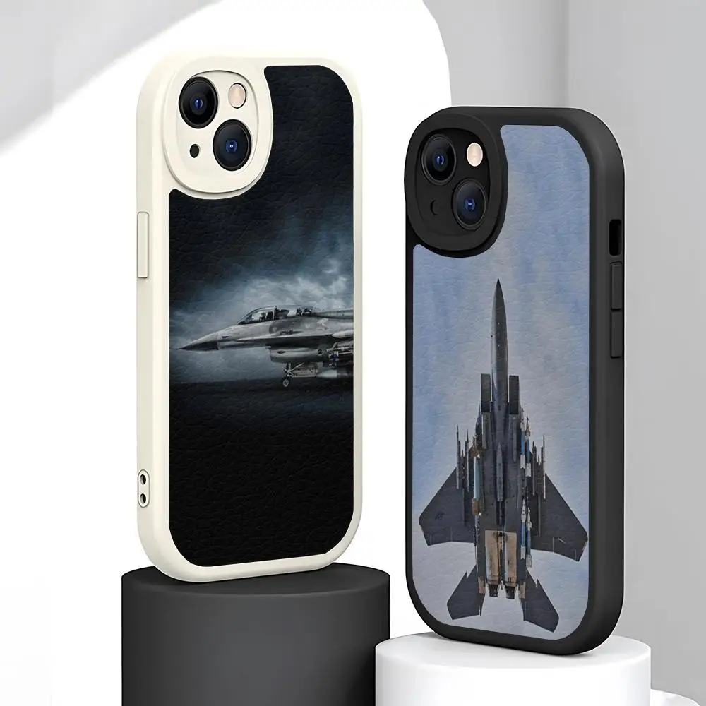 Phone Plane Case Flying Lambskin For Iphone 15 14 Fighter Pro Max 11 13 12  Mini X Xr Scratch-Resistant Xs 8 6 7 Puls Se Cover