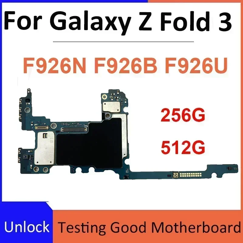 For Samsung Galaxy Fold 3 256G Motherboard 5G Full Chips Unlocked Plate Fold3 F926U F926N F926B Logic Main Board mobile motherboard