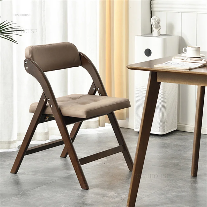 Nordic Solid Wood Kitchen Dining Chairs Modern Minimalist Designer Folding Chair for Household Furniture Leisure Backrest Stools