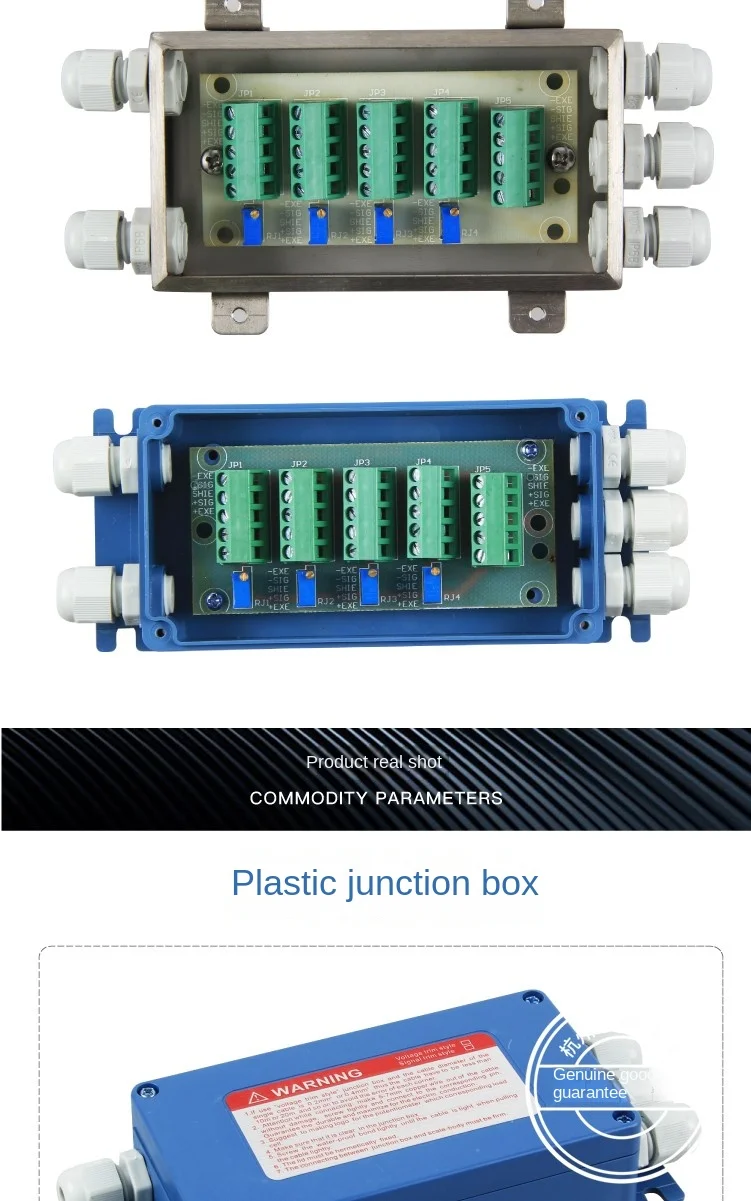 Weighbridge 정션 박스, 지게차 체중계 정션 박스, 전자 체중계 스테인리스 스틸 소형 체중계 센서, 4 인 1 아웃 정션 박스