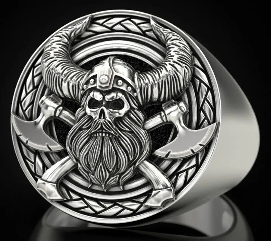 

17-19g A Wedding Ring In The Shape Of A Bull's Head Mens Rings 925 Solid Sterling Silver Rings