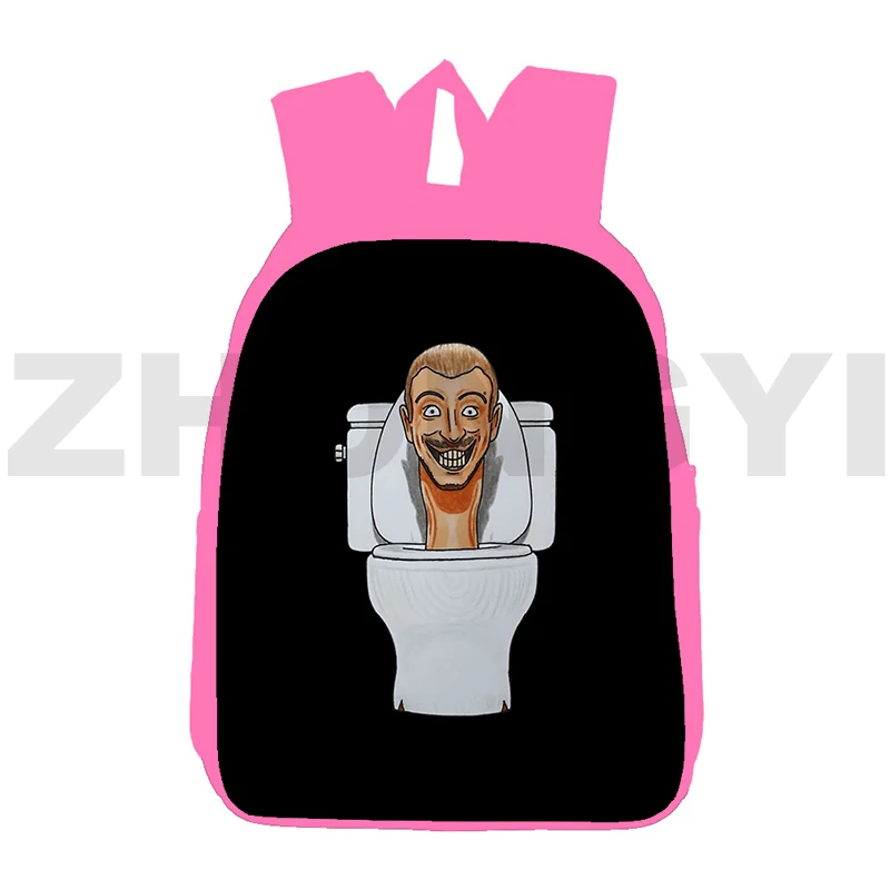 

Skibidi Toilet School Backpack for Merch 12/16 Inch Waterproof Leisure Shoulder Bag Women Laptop Mochila Student Cartoon Bookbag