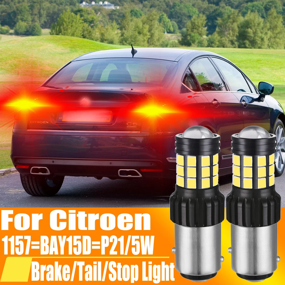 2 Pz 1157 P21/5W Bay15D 7528 Led Luci Freno Stop Lampadina Diodo Fanale Posteriore 12V Per Citroen C5 C3 C1 C2 C6 C4 Grand Picasso Lada Kia