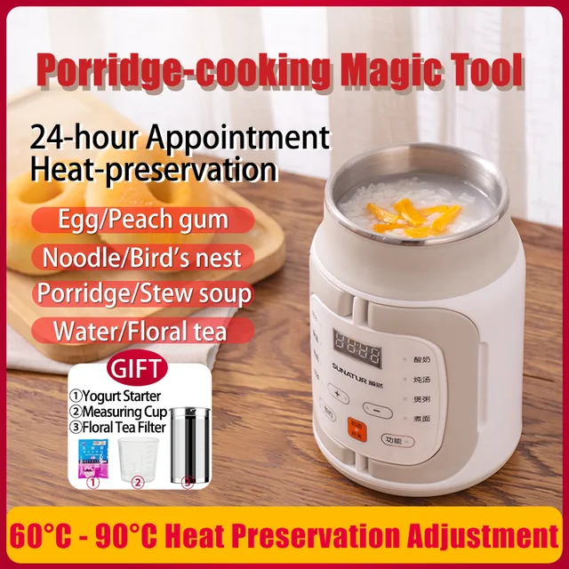 SUNATUR 700W cuiseur à riz électrique 600ml casseroles multi-cuiseur ragoût marmite mijoteuse portable marmite à soupe Mini cuiseur à bouillie 1