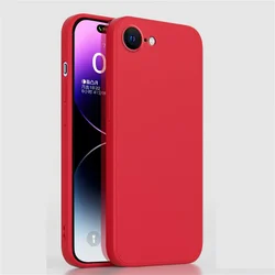 Sleek Liquid Silicone Protective Bumper Case in Classic Black - iPhone SE2020 (Red)