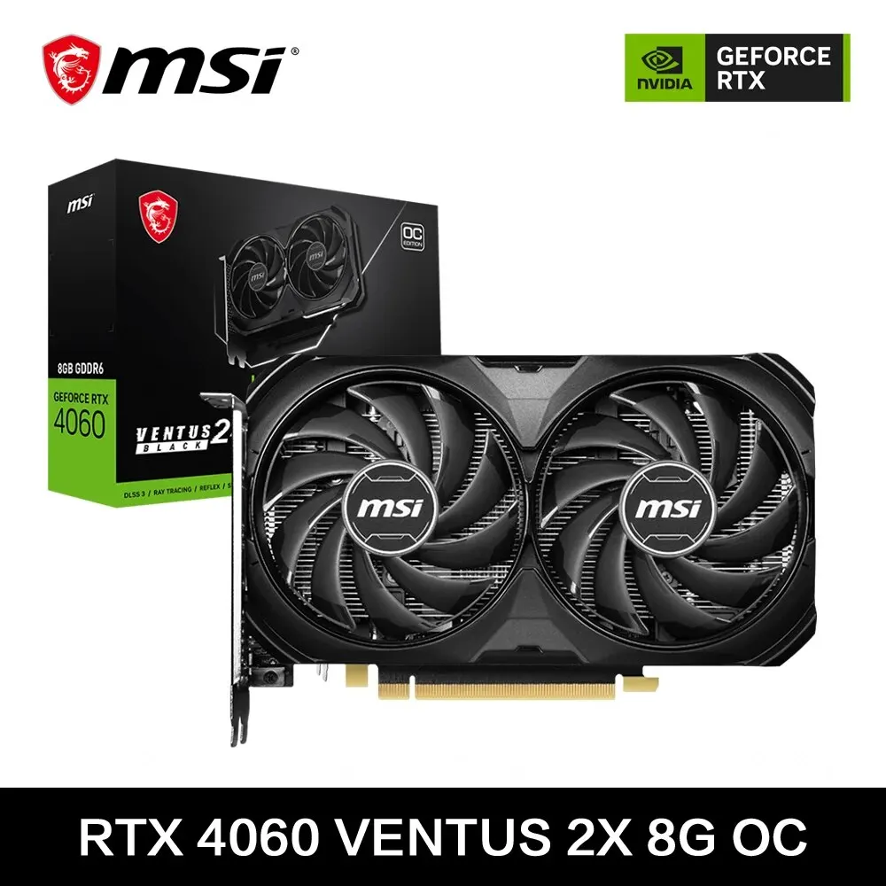 Aliexpress Collection Msi Geforce Rtx 4060 Ventus 2X Black 8G Oc Gaming Scheda Grafica 8G Gddr6 128-Bit Pci-E 4.0X8 Hdmi Dp 8Pin
