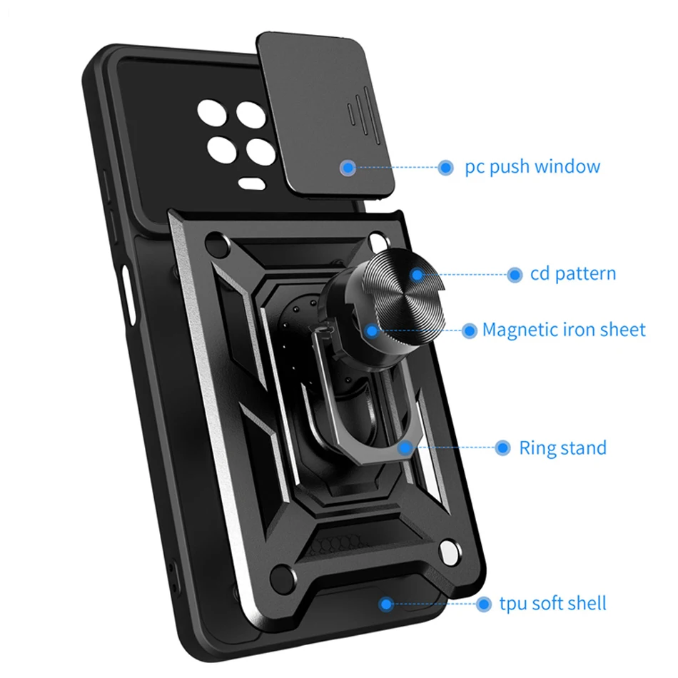 Luxury Push Window Bracket Ring Protective Case - Smart Cell Direct 