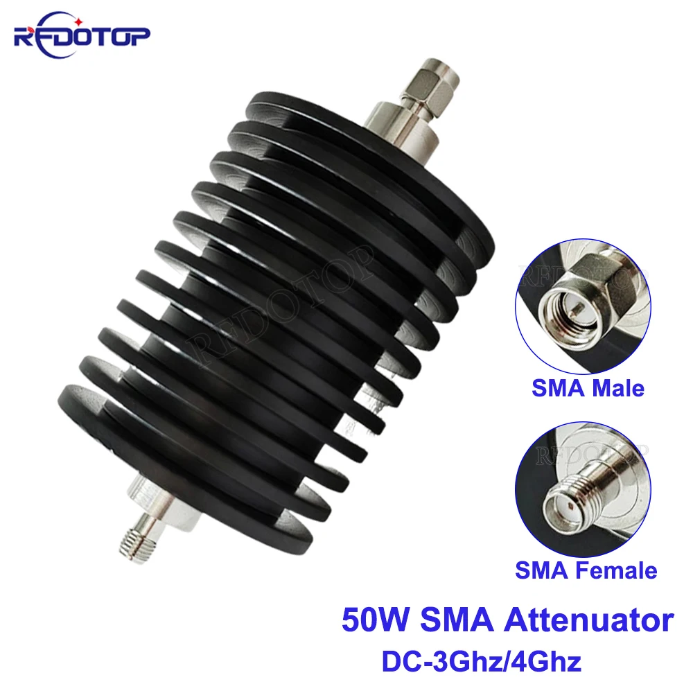 tipo Tomada Masculina de Sma a Jack Fêmea Atenuador Coaxial rf Coaxial 50w Dc3 Ghz 4ghz 10 15 20 25 30 40 Conector do Poder 50db