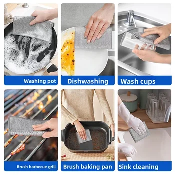 Straccio da cucina Panno in microfibra Panno per pulizia in acciaio inossidabile Cose utili per asciugamani da cucina Tovaglie Prodotti Forniture per la casa 1