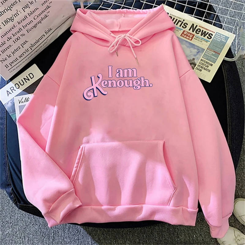 

I Am K Enough Print Hoodied Teenagers Girls Y2k Streetwears Funny Women Clothing Fashion Vintage Sweatshirt Harajuku Hoodie Lady